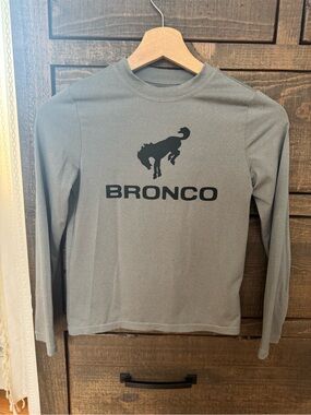 Ford Bronco Long-Sleeve Performance Tee - Gray with Black Logo